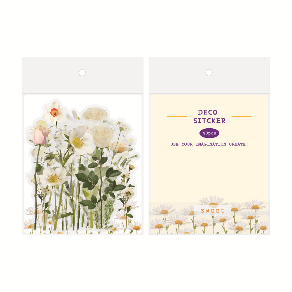 Retro Flower Nature Book DIY Hand Account Material Mushroom Sticker