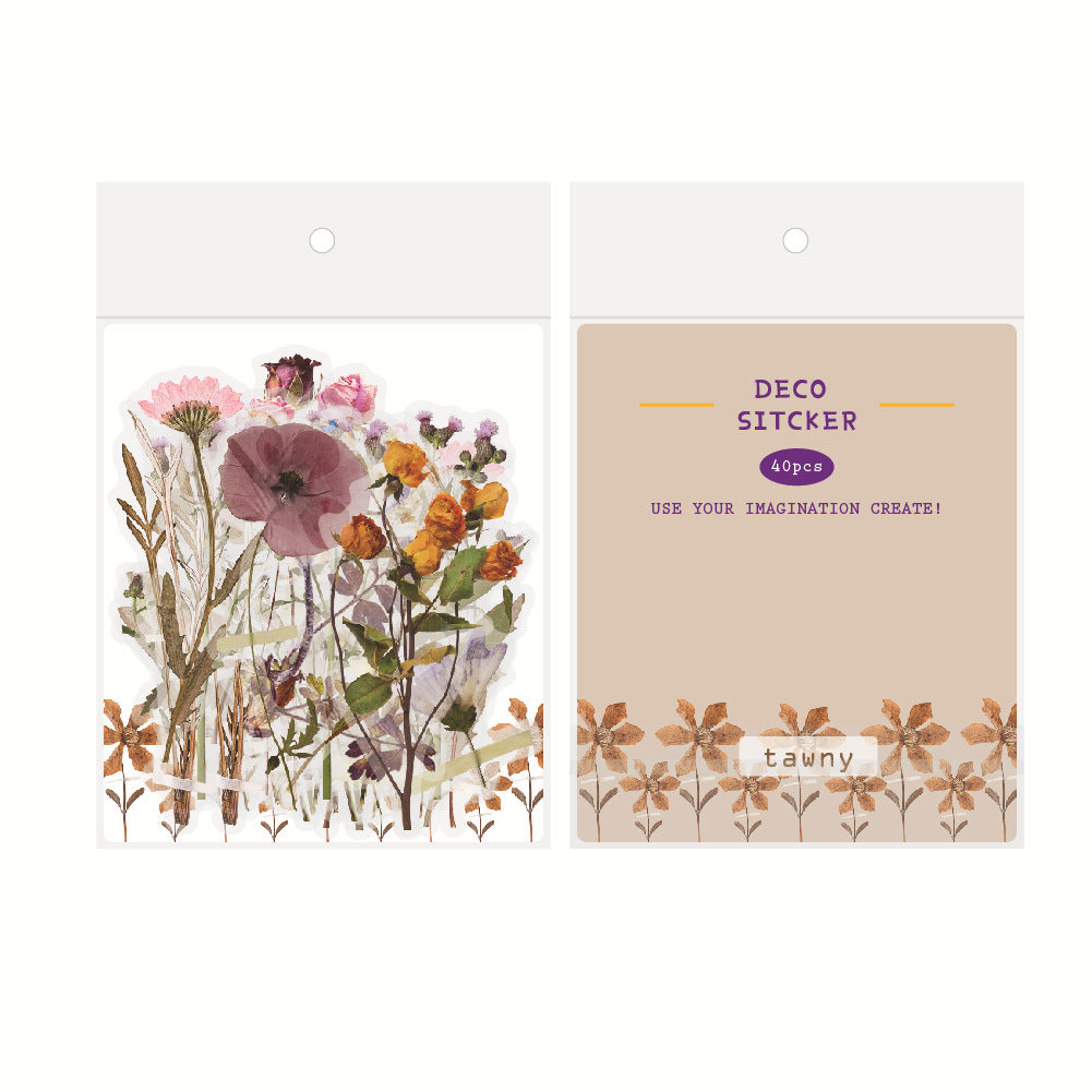 Retro Flower Nature Book DIY Hand Account Material Mushroom Sticker